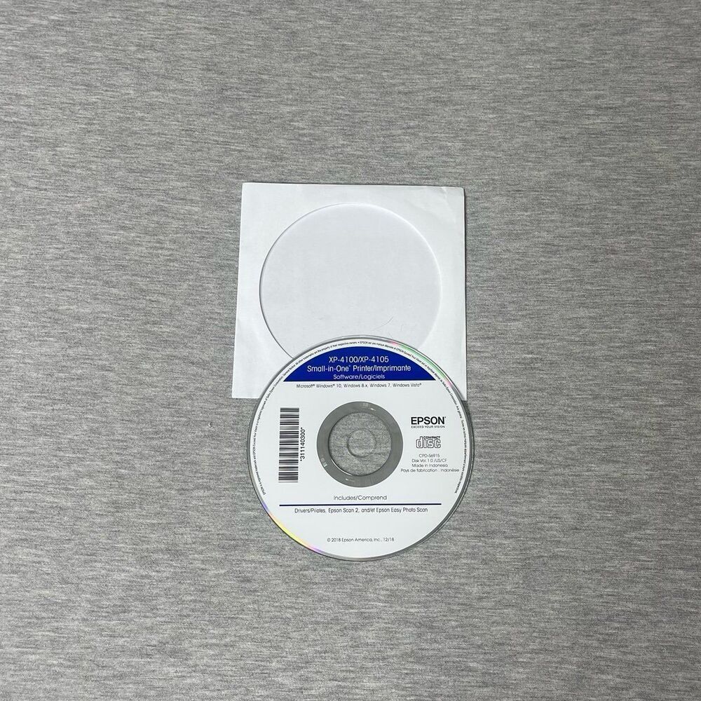 Epson Expression Premium XP-4100 Printer Software Driver Setup Install Print CD